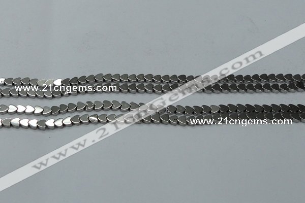 CHE991 15.5 inches 4*4mm heart plated hematite beads wholesale