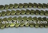 CHE992 15.5 inches 4*4mm heart plated hematite beads wholesale