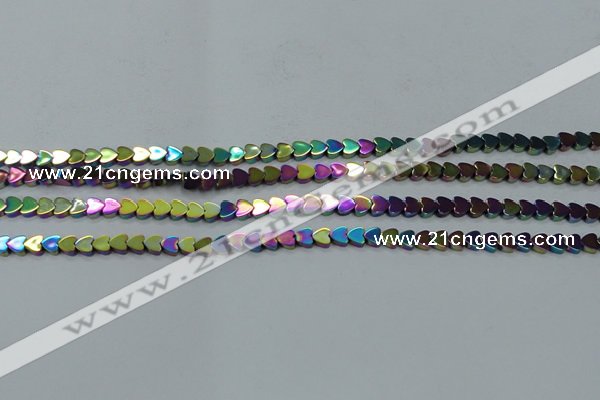 CHE995 15.5 inches 4*4mm heart plated hematite beads wholesale