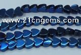 CHE996 15.5 inches 4*4mm heart plated hematite beads wholesale