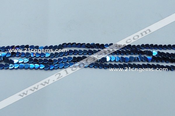 CHE996 15.5 inches 4*4mm heart plated hematite beads wholesale