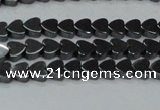 CHE998 15.5 inches 6*6mm heart hematite beads wholesale