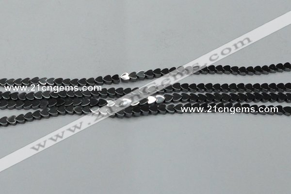 CHE998 15.5 inches 6*6mm heart hematite beads wholesale