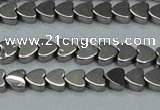 CHE999 15.5 inches 6*6mm heart plated hematite beads wholesale