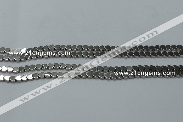 CHE999 15.5 inches 6*6mm heart plated hematite beads wholesale