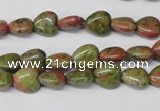 CHG01 15.5 inches 8*8mm heart unakite gemstone beads wholesale