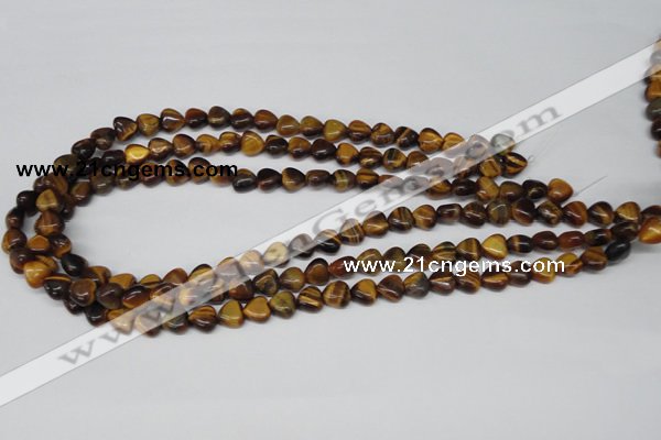 CHG05 15.5 inches 8*8mm heart yellow tiger eye beads wholesale