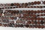 CHG105 15.5 inches 6mm flat heart mahogany obsidian beads wholesale