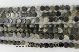 CHG112 15.5 inches 6mm flat heart black silver leaf beads wholesale