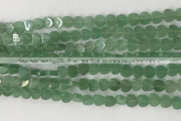 CHG114 15.5 inches 6mm flat heart green aventurine beads wholesale