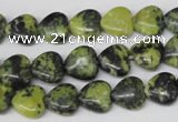 CHG12 15.5 inches 10*10mm heart yellow turquoise beads wholesale