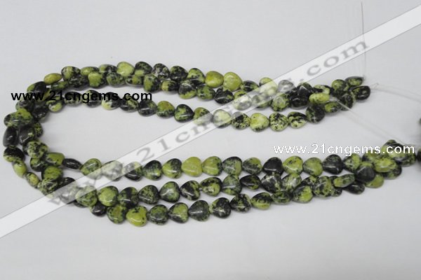 CHG12 15.5 inches 10*10mm heart yellow turquoise beads wholesale