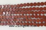 CHG121 15.5 inches 8mm flat heart red jasper beads wholesale