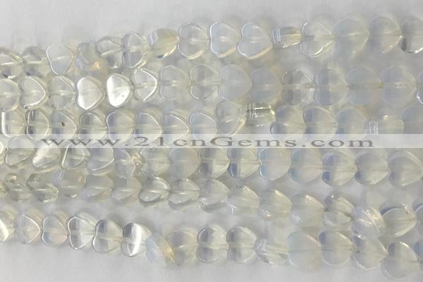 CHG122 15.5 inches 8mm flat heart opal beads wholesale