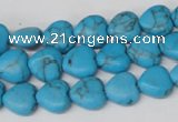 CHG15 15.5 inches 10*10mm heart turquoise gemstone beads wholesale