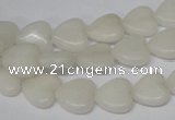 CHG23 15.5 inches 10*10mm heart white jade gemstone beads wholesale