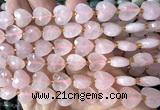 CHG301 15 inches 12mm faceted heart rose quartz beads