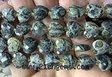 CHG316 15 inches 12mm faceted heart kambaba jasper beads
