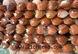CHG317 15 inches 12mm faceted heart red jasper beads