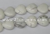 CHG32 15.5 inches 12*12mm heart white howlite turquoise beads wholesale