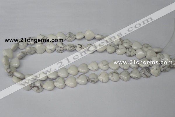 CHG32 15.5 inches 12*12mm heart white howlite turquoise beads wholesale