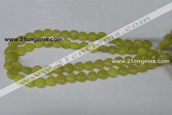 CHG33 15.5 inches 12*12mm heart olive jade gemstone beads wholesale