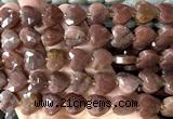 CHG358 15 inches 14mm faceted heart purple aventurine jade beads