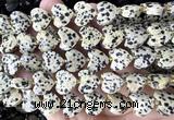 CHG366 15 inches 14mm faceted heart dalmatian jasper beads