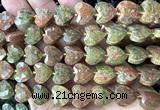 CHG369 15 inches 14mm faceted heart unakite gemstone beads