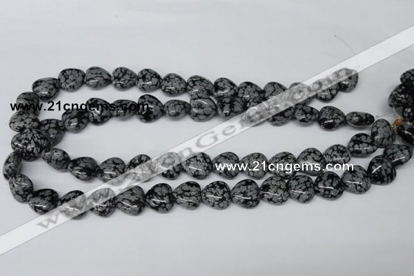 CHG37 15.5 inches 12*12mm heart snowflake obsidian beads wholesale