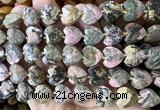 CHG373 15 inches 14mm faceted heart rhodonite gemstone beads