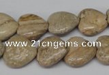 CHG41 15.5 inches 14*14mm heart picture jasper beads wholesale