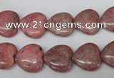 CHG42 15.5 inches 14*14mm heart rhodochrosite beads wholesale