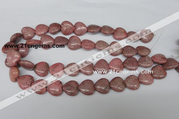 CHG42 15.5 inches 14*14mm heart rhodochrosite beads wholesale