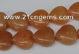 CHG47 15.5 inches 14*14mm heart red aventurine beads wholesale