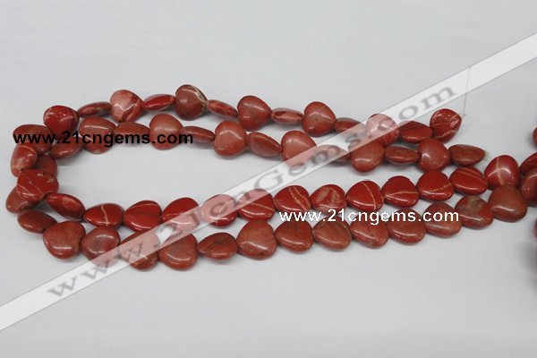 CHG49 15.5 inches 14*14mm heart red jasper beads wholesale