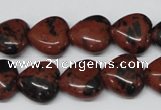 CHG51 15.5 inches 14*14mm heart mahogany obsidian beads wholesale