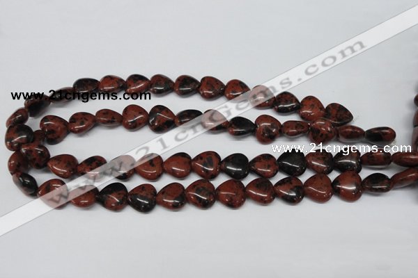 CHG51 15.5 inches 14*14mm heart mahogany obsidian beads wholesale