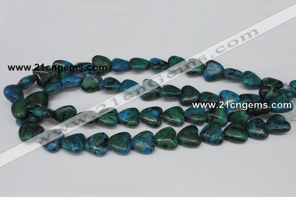 CHG61 15.5 inches 16*16mm heart dyed chrysocolla beads wholesale