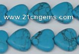 CHG63 15.5 inches 16*16mm heart turquoise beads wholesale