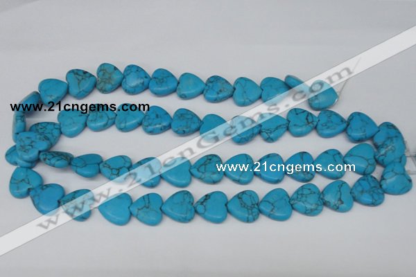 CHG63 15.5 inches 16*16mm heart turquoise beads wholesale