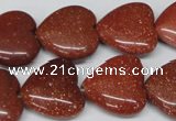 CHG70 15.5 inches 18*18mm heart goldstone beads wholesale