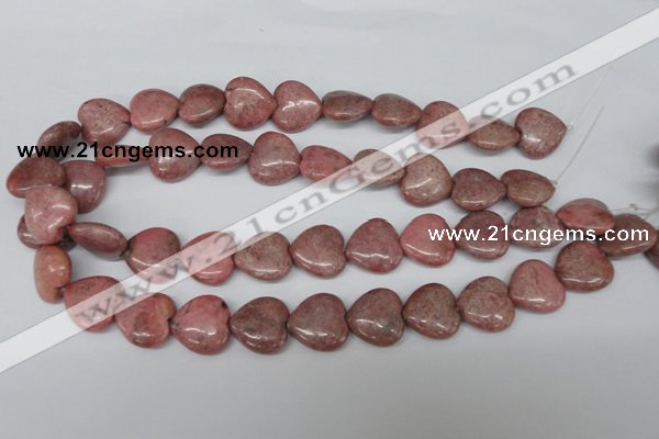 CHG71 15.5 inches 18*18mm heart rhodochrosite beads wholesale