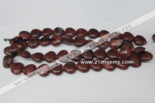 CHG73 15.5 inches 18*18mm heart brecciated jasper beads wholesale