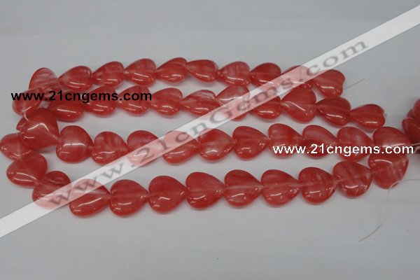 CHG74 15.5 inches 18*18mm heart cherry quartz beads wholesale