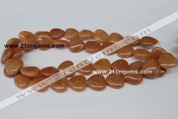 CHG81 15.5 inches 20*20mm heart red aventurine beads wholesale