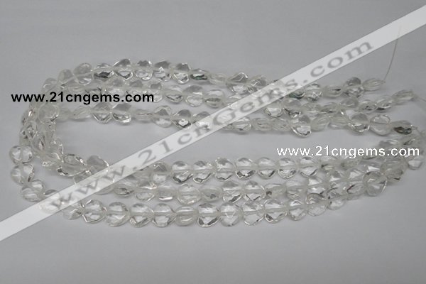 CHG92 15.5 inches 10*10mm faceted heart white crystal beads wholesale