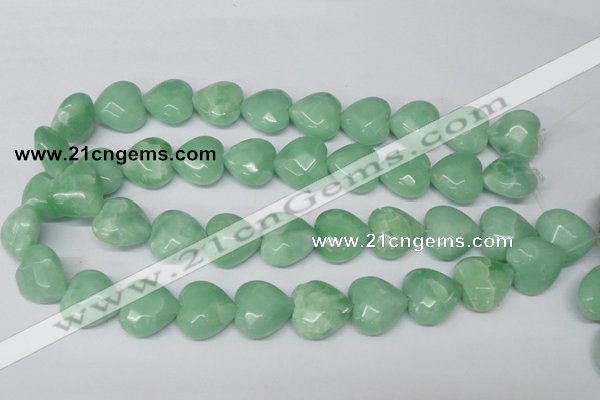 CHG95 15.5 inches 18*18mm faceted heart amazonite beads wholesale