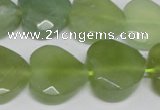 CHG96 15.5 inches 18*18mm faceted heart New jade beads wholesale