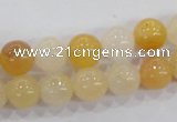 CHJ04 15.5 inches 10mm round honey jade stone beads wholesale